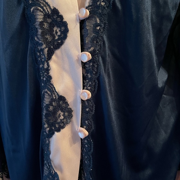 Vintage Undercover Wear Blue & Pink Silky 2pc Pj Set Size M - Picture 3 of 16